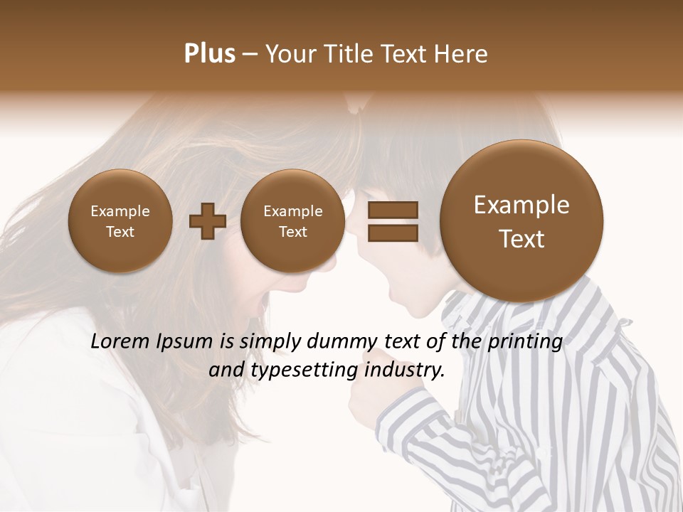 A Woman And A Young Boy Are Shouting At Each Other PowerPoint Template