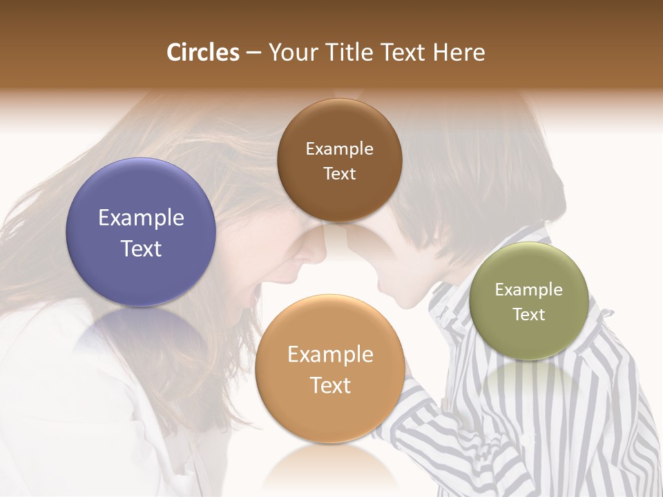 A Woman And A Young Boy Are Shouting At Each Other PowerPoint Template