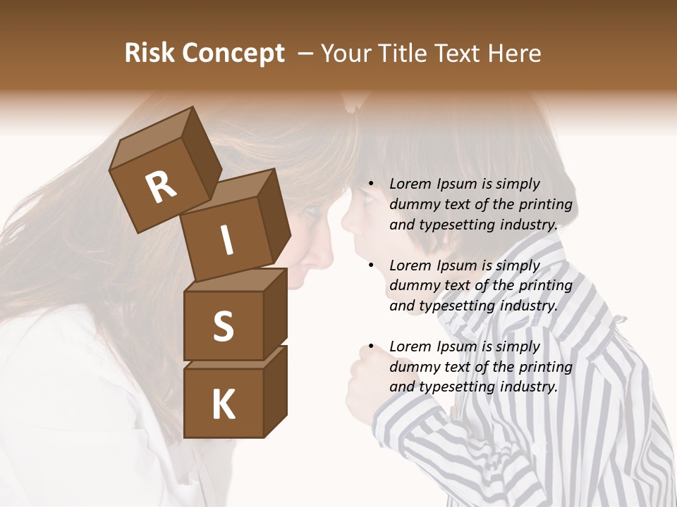 A Woman And A Young Boy Are Shouting At Each Other PowerPoint Template