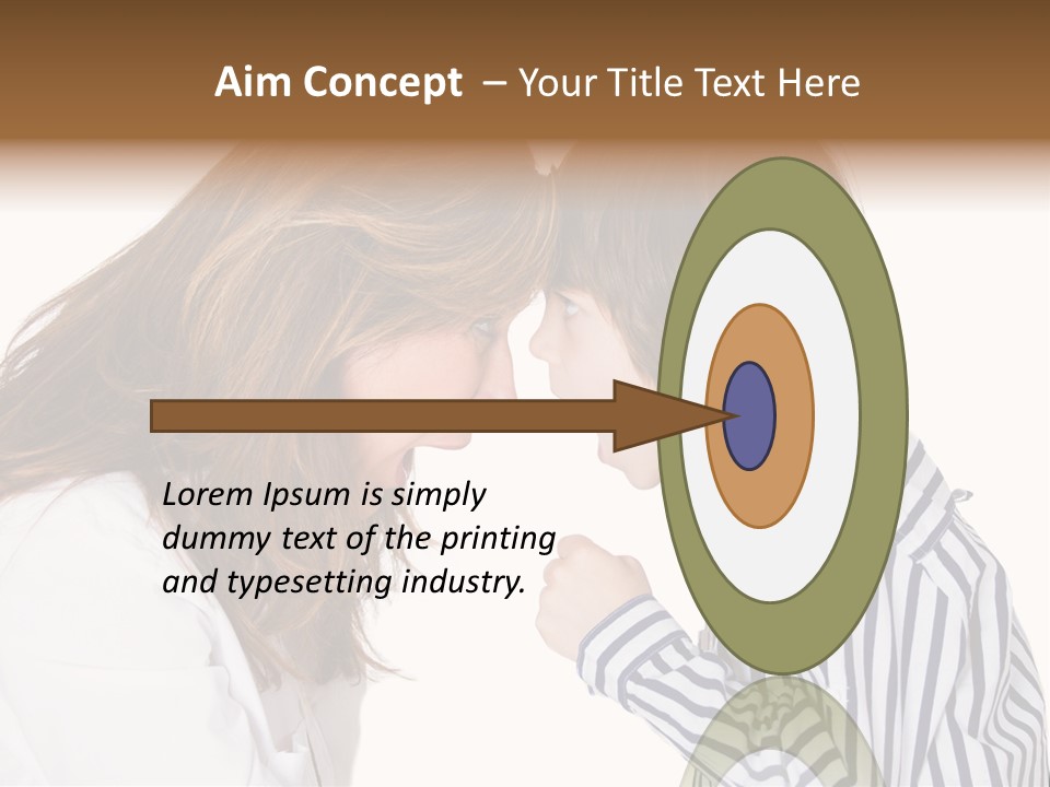 A Woman And A Young Boy Are Shouting At Each Other PowerPoint Template