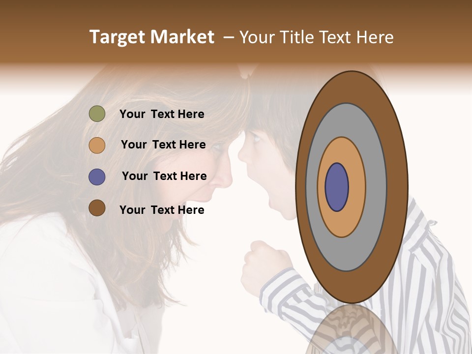 A Woman And A Young Boy Are Shouting At Each Other PowerPoint Template