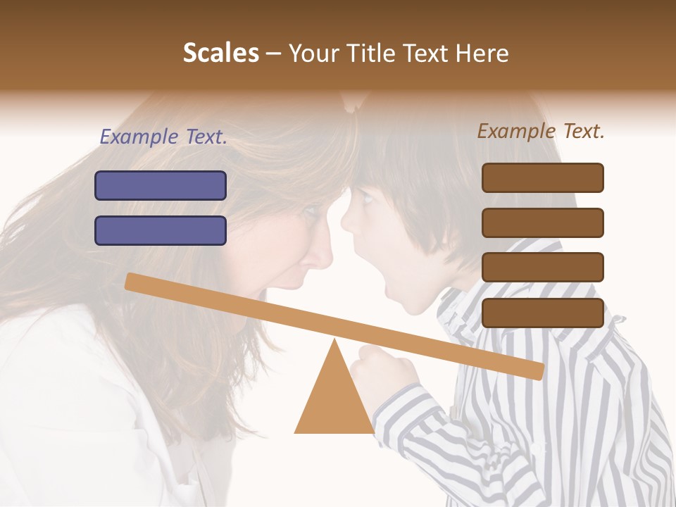 A Woman And A Young Boy Are Shouting At Each Other PowerPoint Template