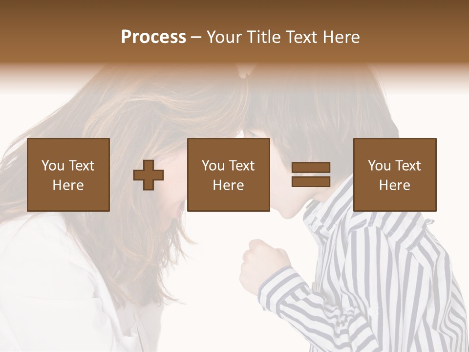 A Woman And A Young Boy Are Shouting At Each Other PowerPoint Template