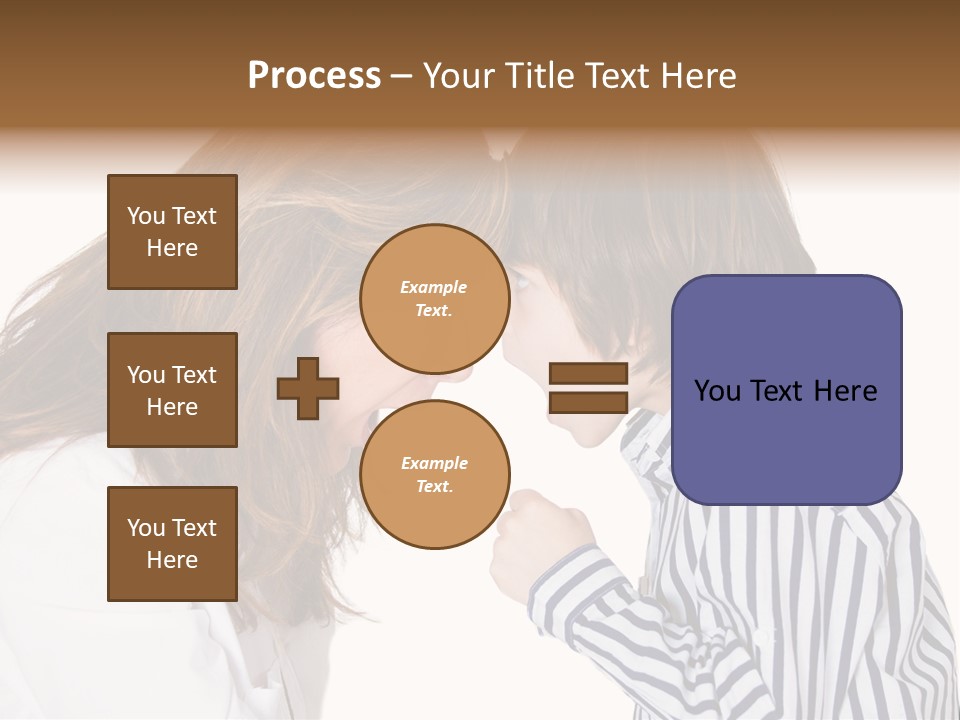 A Woman And A Young Boy Are Shouting At Each Other PowerPoint Template
