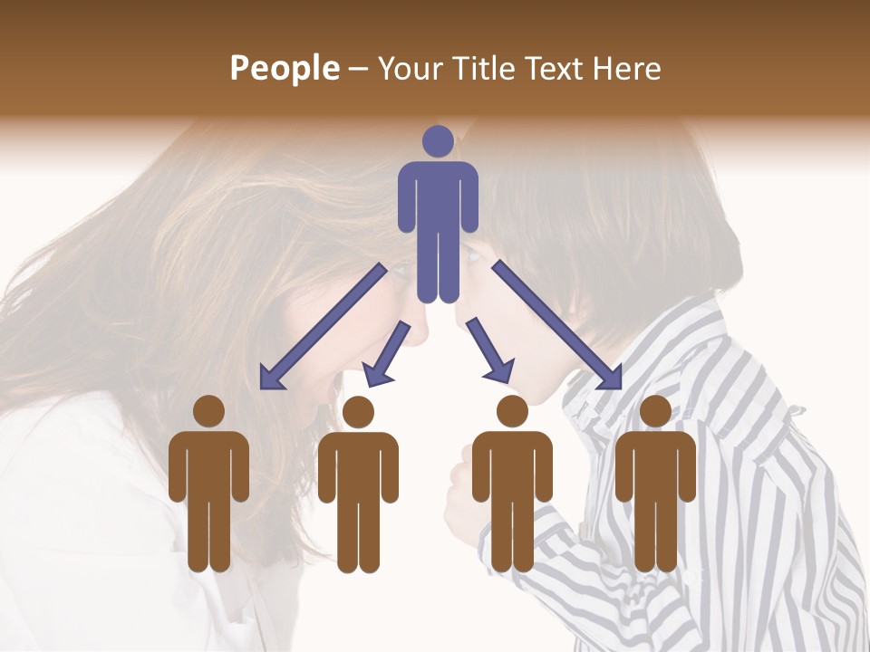 A Woman And A Young Boy Are Shouting At Each Other PowerPoint Template