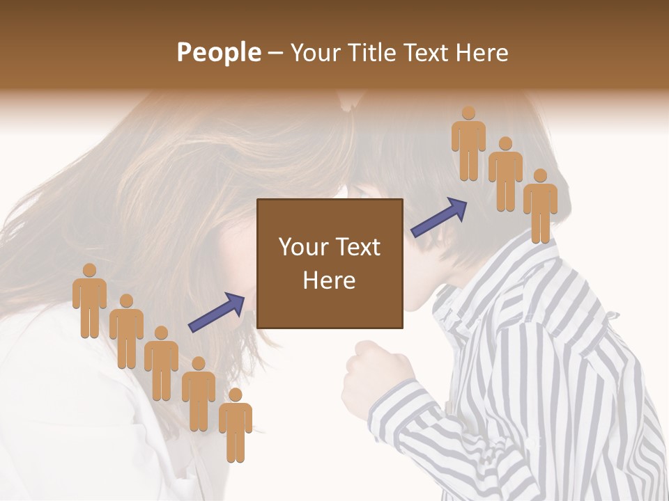 A Woman And A Young Boy Are Shouting At Each Other PowerPoint Template