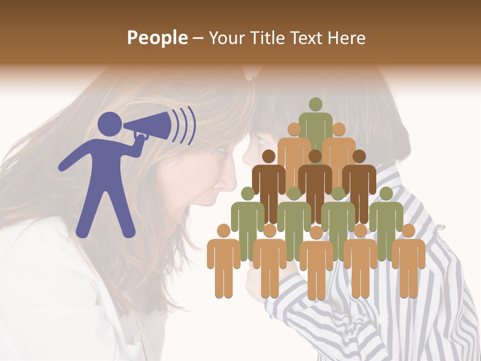 A Woman And A Young Boy Are Shouting At Each Other PowerPoint Template