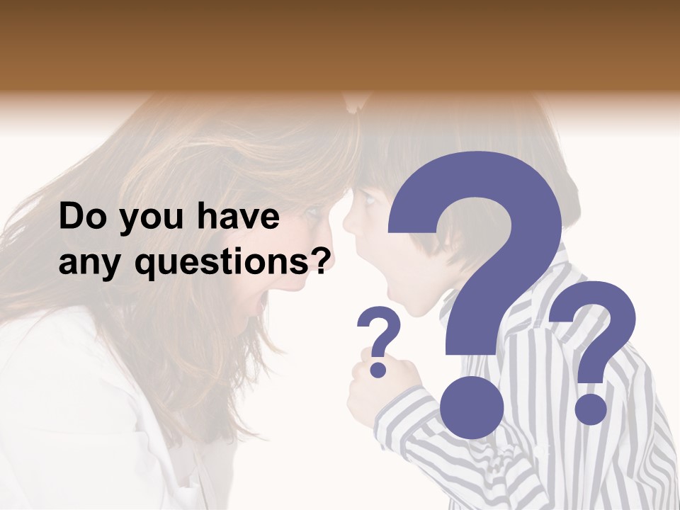 A Woman And A Young Boy Are Shouting At Each Other PowerPoint Template