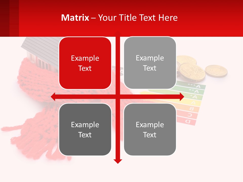 A House With A Red Scarf Next To Money PowerPoint Template