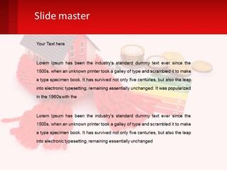 A House With A Red Scarf Next To Money PowerPoint Template