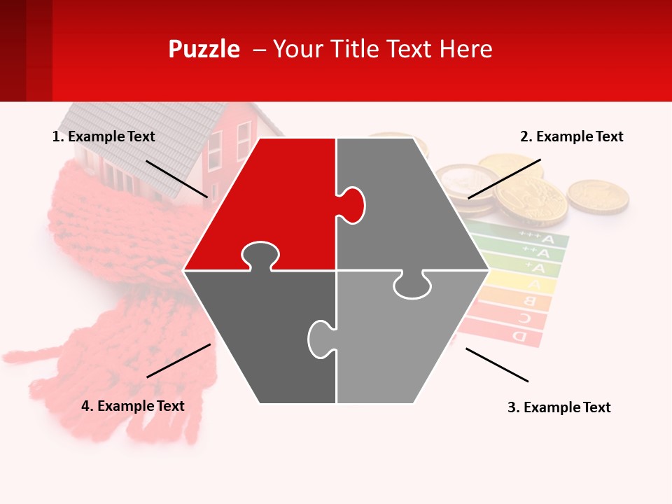 A House With A Red Scarf Next To Money PowerPoint Template