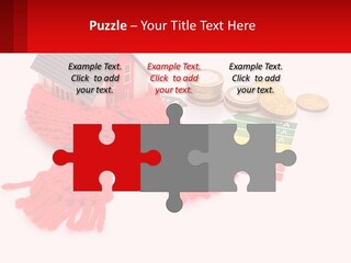 A House With A Red Scarf Next To Money PowerPoint Template