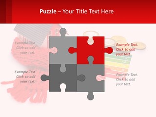 A House With A Red Scarf Next To Money PowerPoint Template
