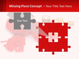 A House With A Red Scarf Next To Money PowerPoint Template