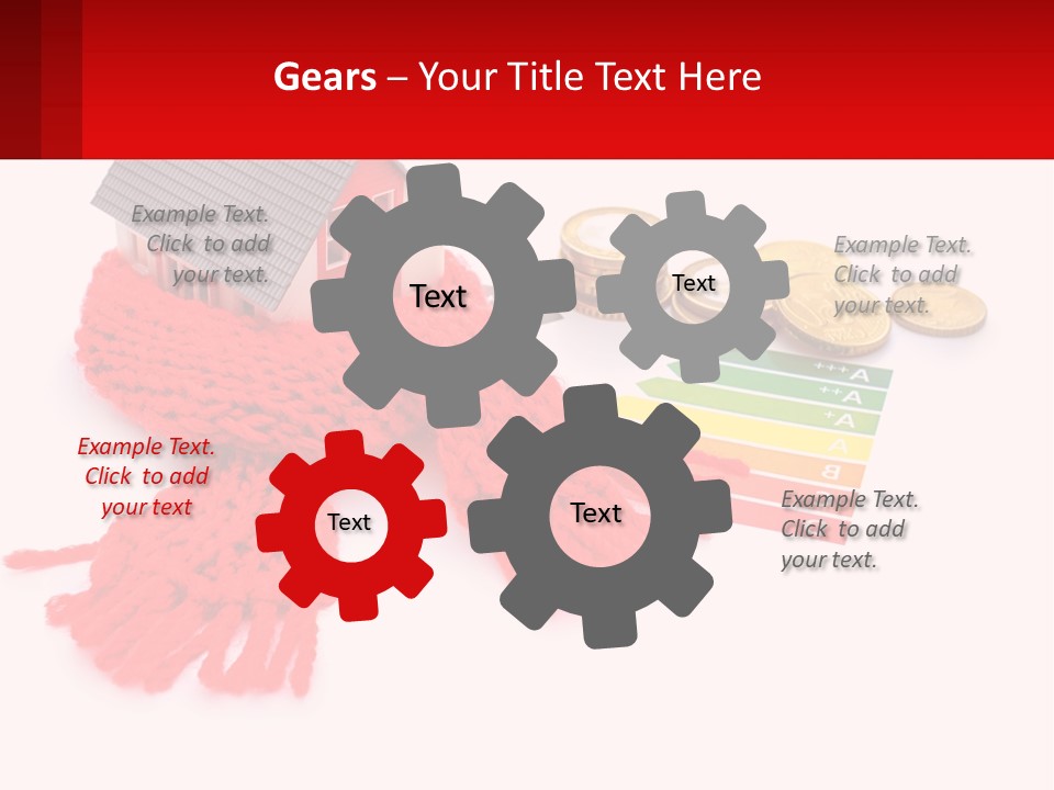 A House With A Red Scarf Next To Money PowerPoint Template