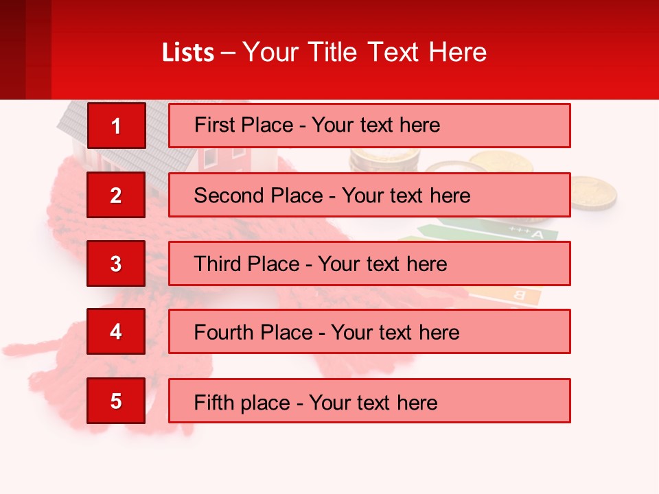 A House With A Red Scarf Next To Money PowerPoint Template