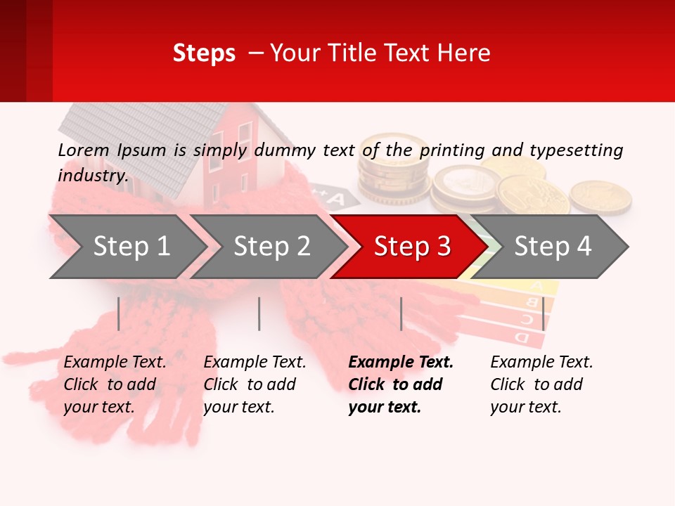 A House With A Red Scarf Next To Money PowerPoint Template