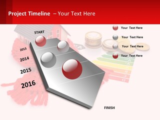 A House With A Red Scarf Next To Money PowerPoint Template