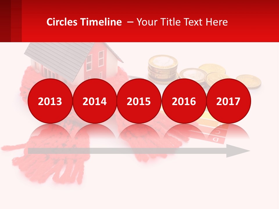 A House With A Red Scarf Next To Money PowerPoint Template