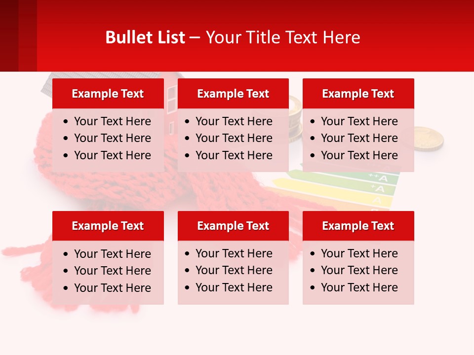 A House With A Red Scarf Next To Money PowerPoint Template