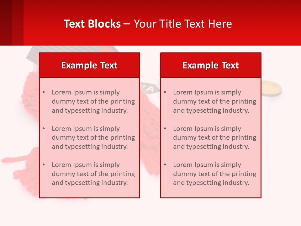 A House With A Red Scarf Next To Money PowerPoint Template