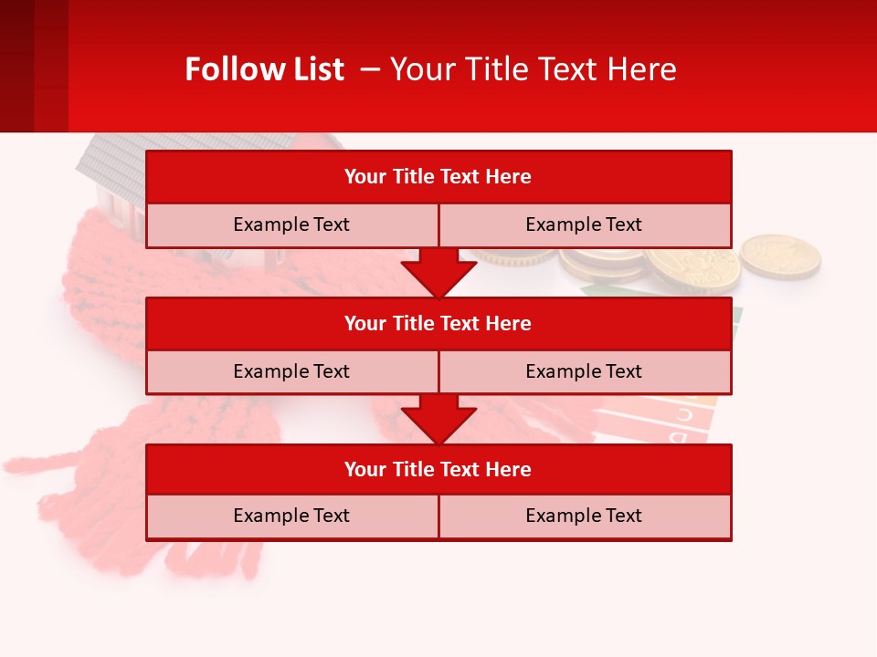 A House With A Red Scarf Next To Money PowerPoint Template