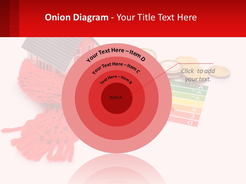A House With A Red Scarf Next To Money PowerPoint Template