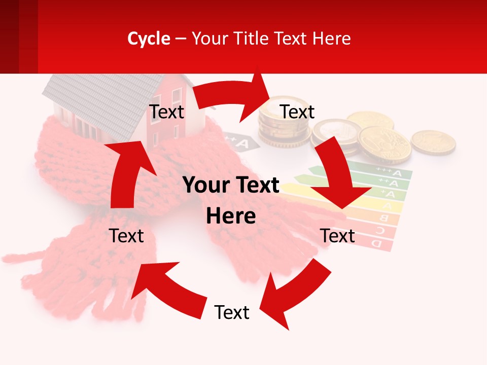 A House With A Red Scarf Next To Money PowerPoint Template