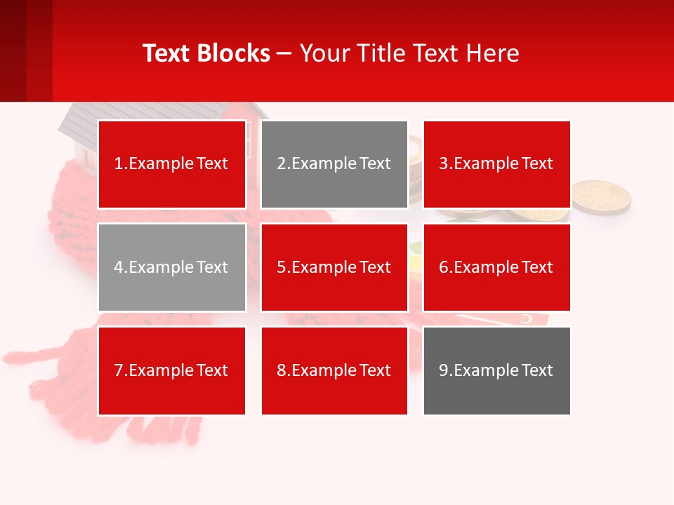 A House With A Red Scarf Next To Money PowerPoint Template