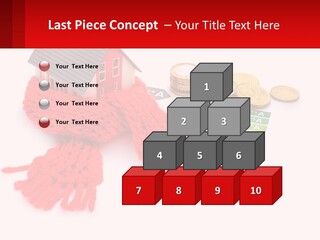 A House With A Red Scarf Next To Money PowerPoint Template