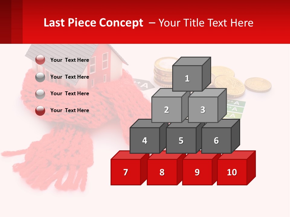 A House With A Red Scarf Next To Money PowerPoint Template