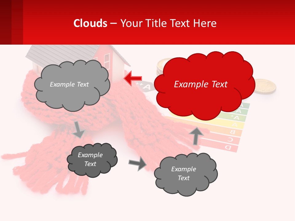 A House With A Red Scarf Next To Money PowerPoint Template