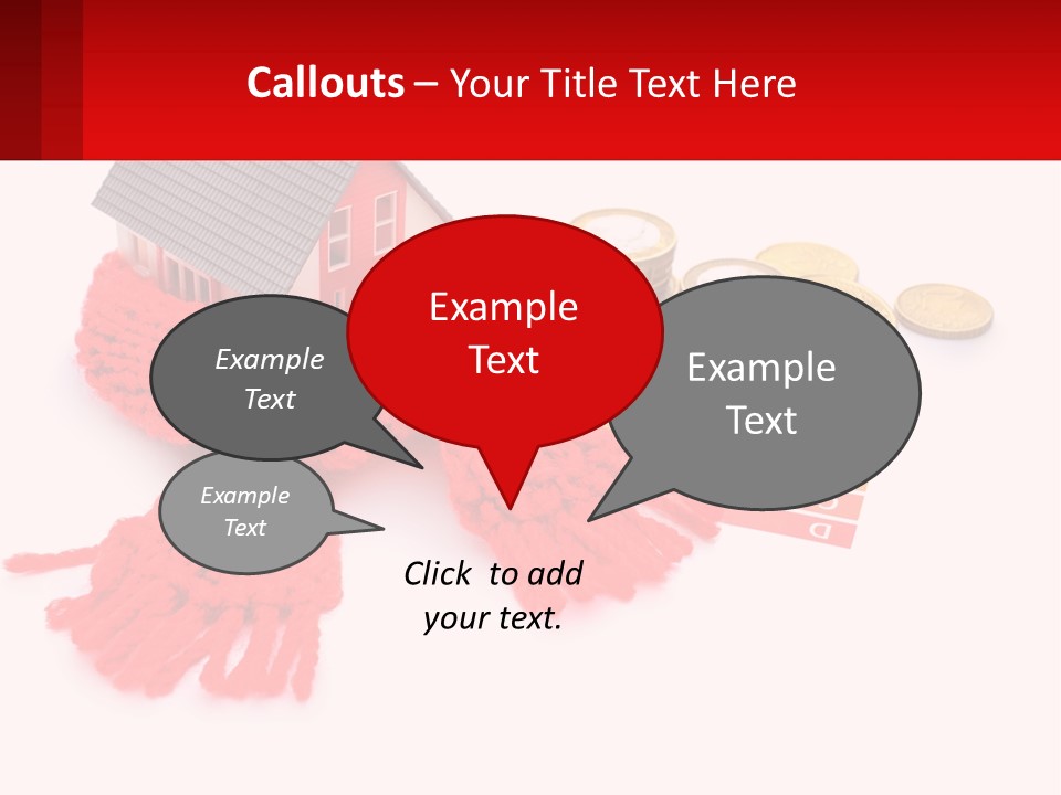A House With A Red Scarf Next To Money PowerPoint Template