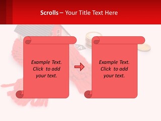 A House With A Red Scarf Next To Money PowerPoint Template