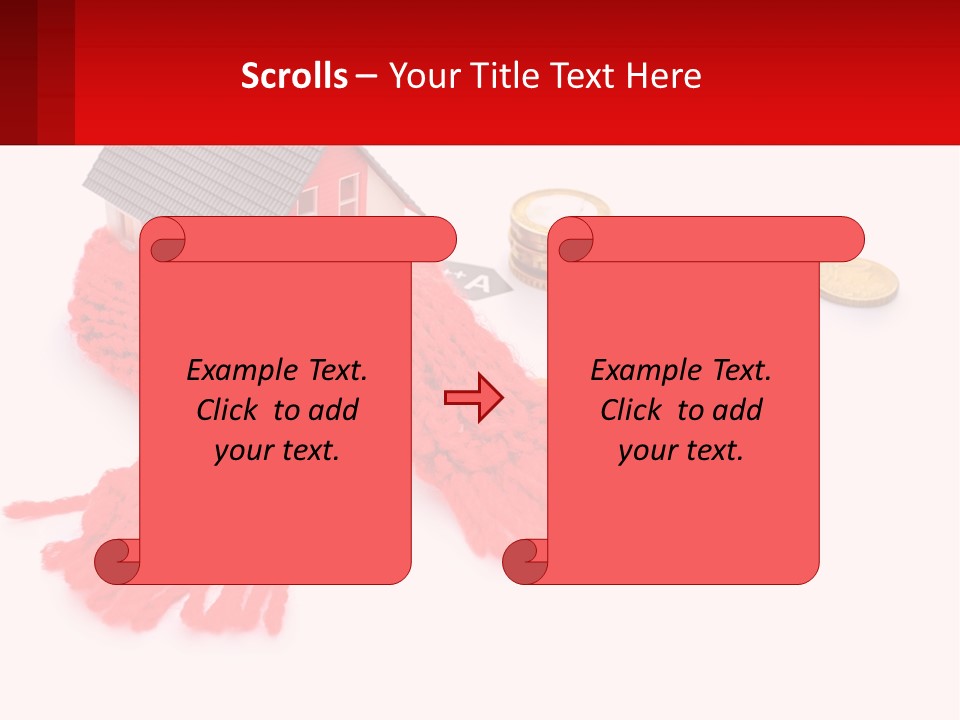 A House With A Red Scarf Next To Money PowerPoint Template