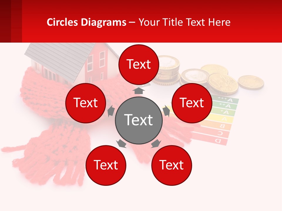 A House With A Red Scarf Next To Money PowerPoint Template