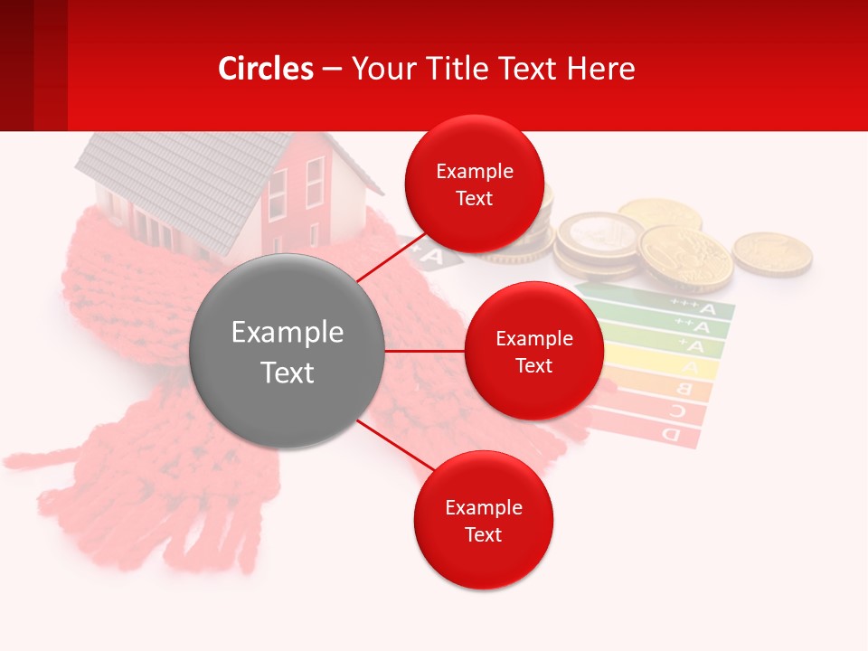 A House With A Red Scarf Next To Money PowerPoint Template