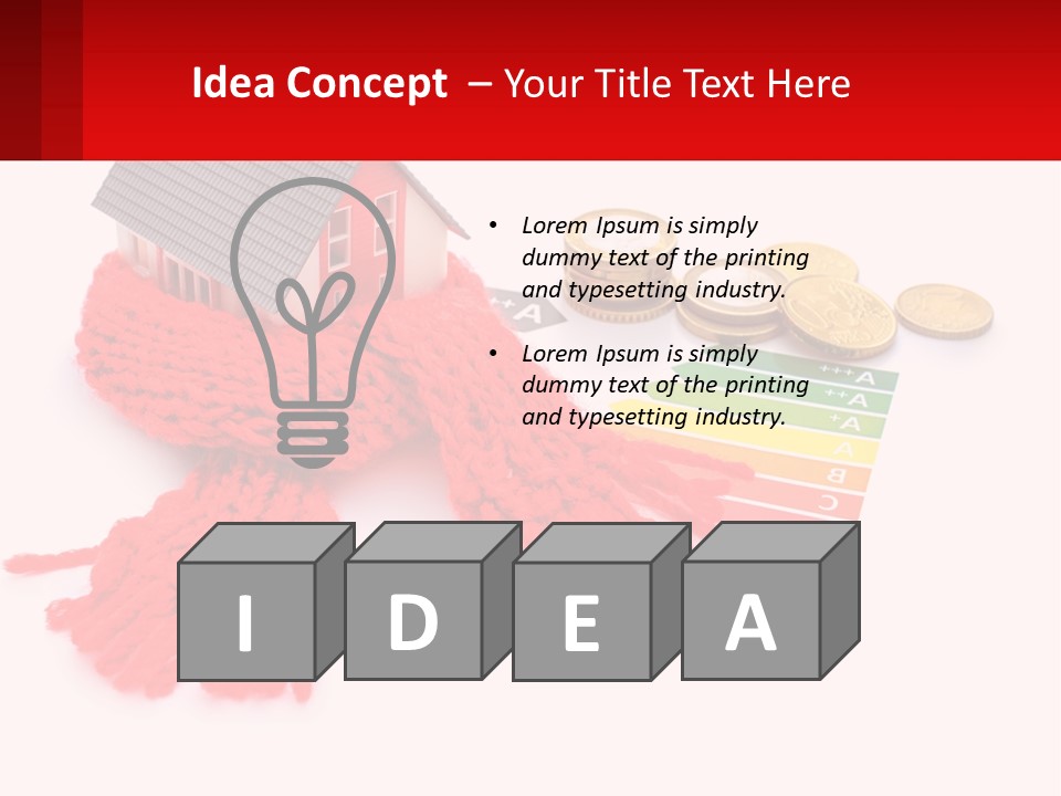 A House With A Red Scarf Next To Money PowerPoint Template