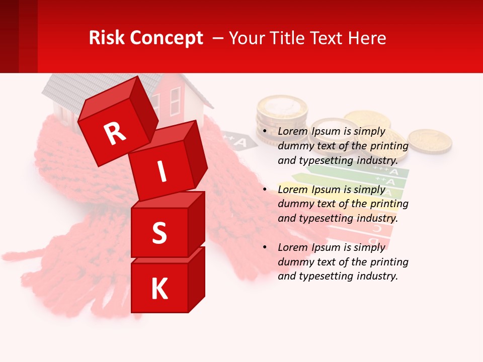 A House With A Red Scarf Next To Money PowerPoint Template