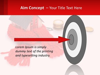 A House With A Red Scarf Next To Money PowerPoint Template