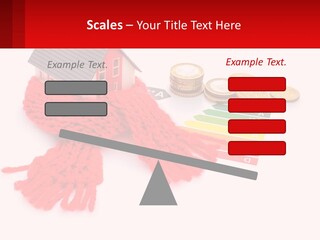A House With A Red Scarf Next To Money PowerPoint Template