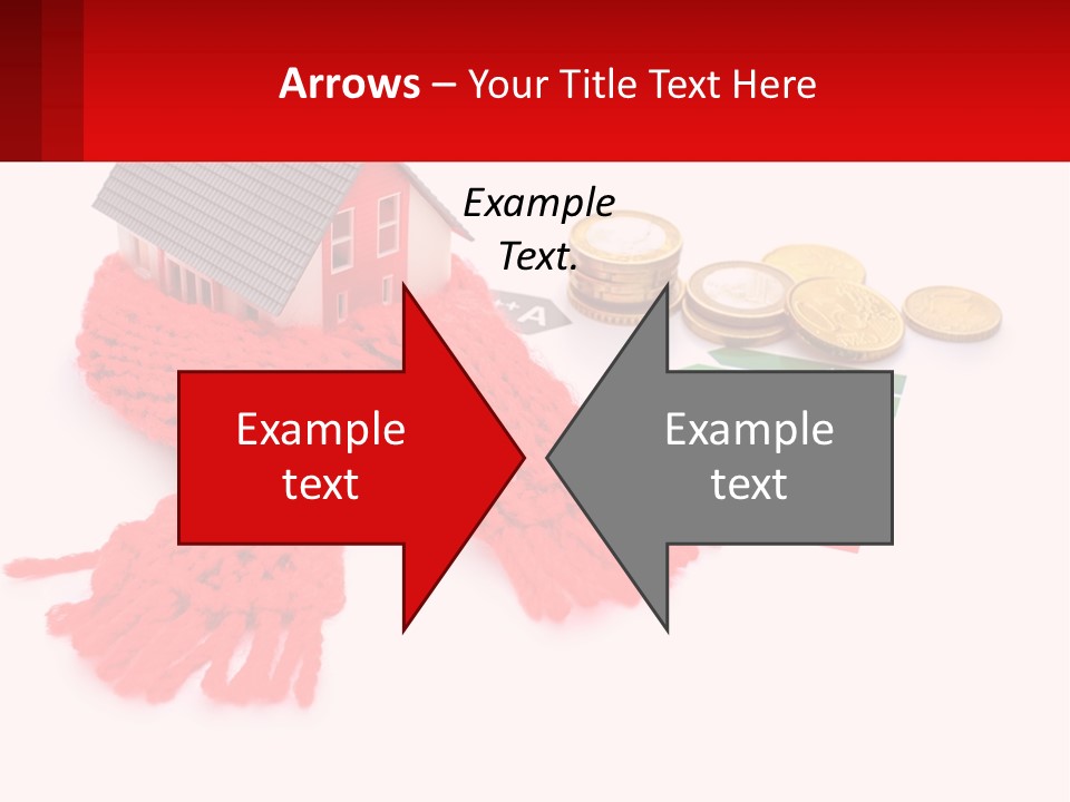 A House With A Red Scarf Next To Money PowerPoint Template