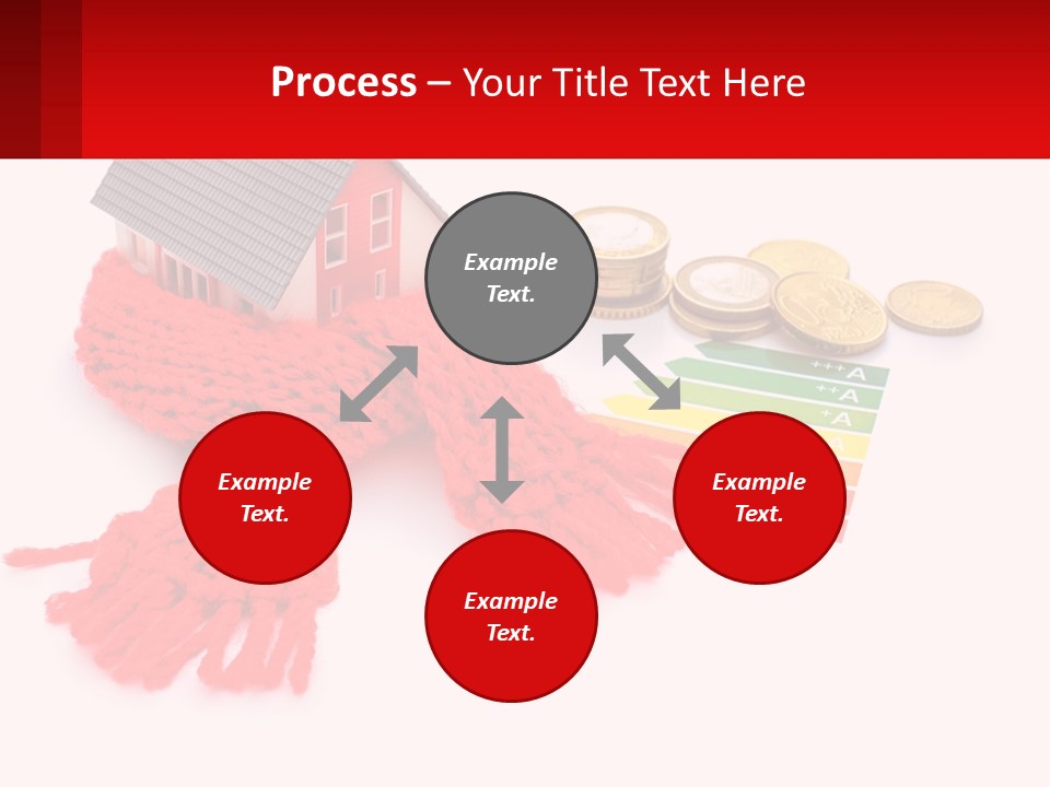 A House With A Red Scarf Next To Money PowerPoint Template