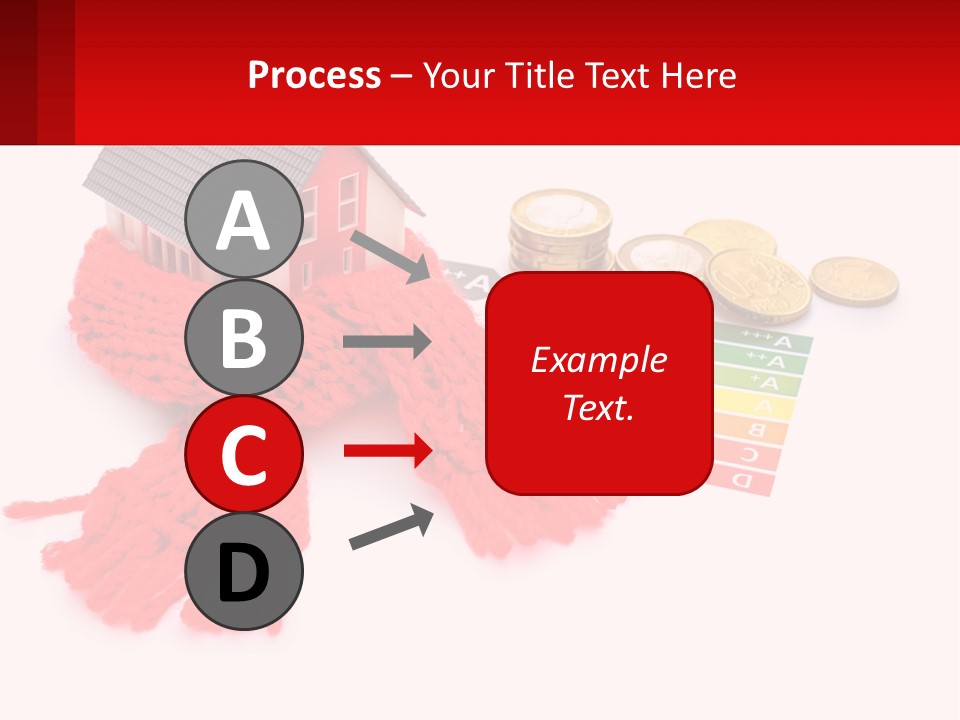 A House With A Red Scarf Next To Money PowerPoint Template