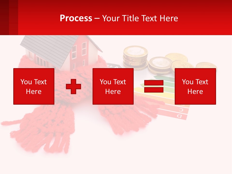 A House With A Red Scarf Next To Money PowerPoint Template