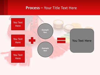 A House With A Red Scarf Next To Money PowerPoint Template