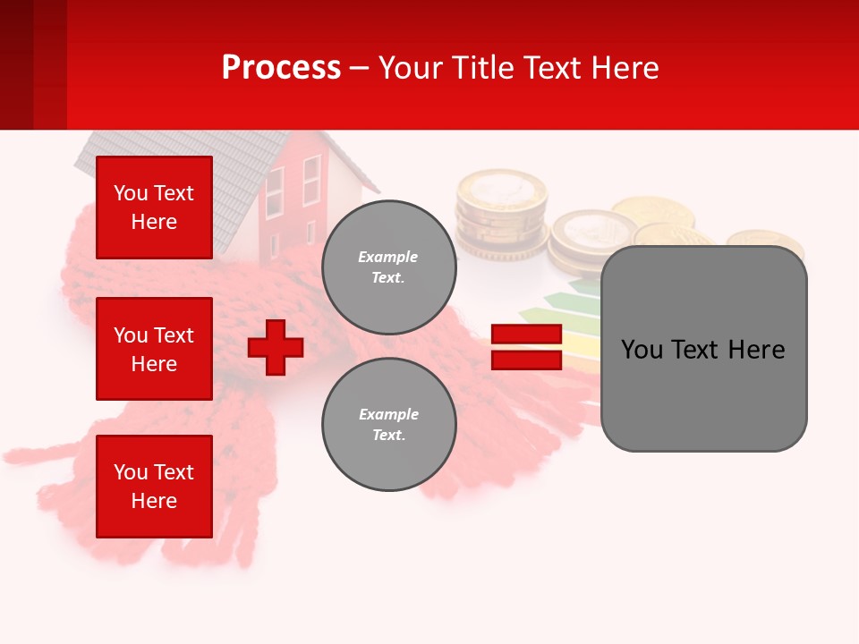 A House With A Red Scarf Next To Money PowerPoint Template