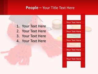 A House With A Red Scarf Next To Money PowerPoint Template