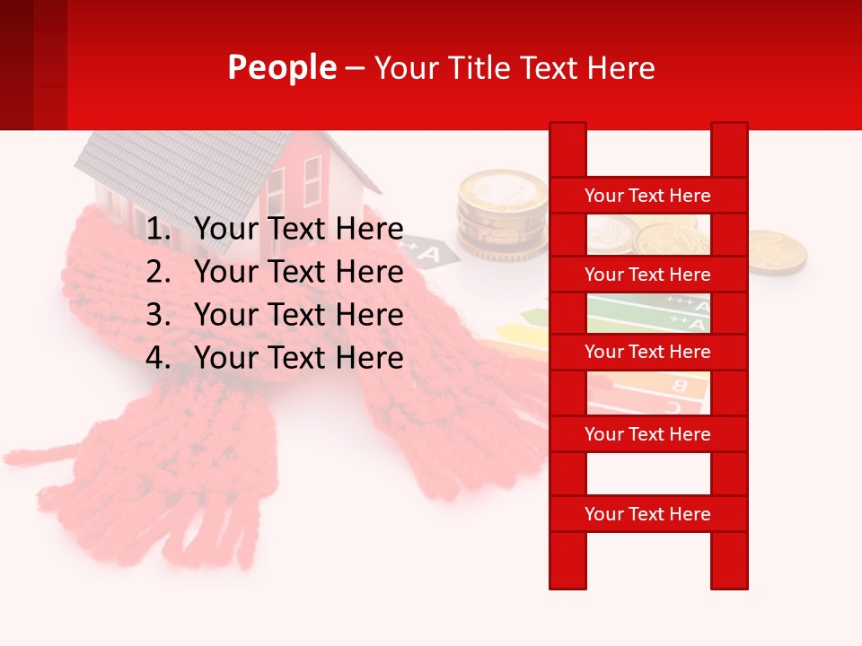 A House With A Red Scarf Next To Money PowerPoint Template