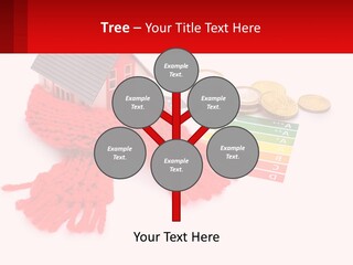 A House With A Red Scarf Next To Money PowerPoint Template